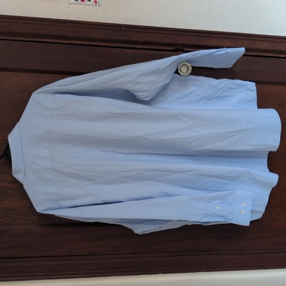 Pronto Ummo Classic Blue Long Sleeve Button Up Shirt Non Iron 20  36/37Tall - Picture 5 of 6